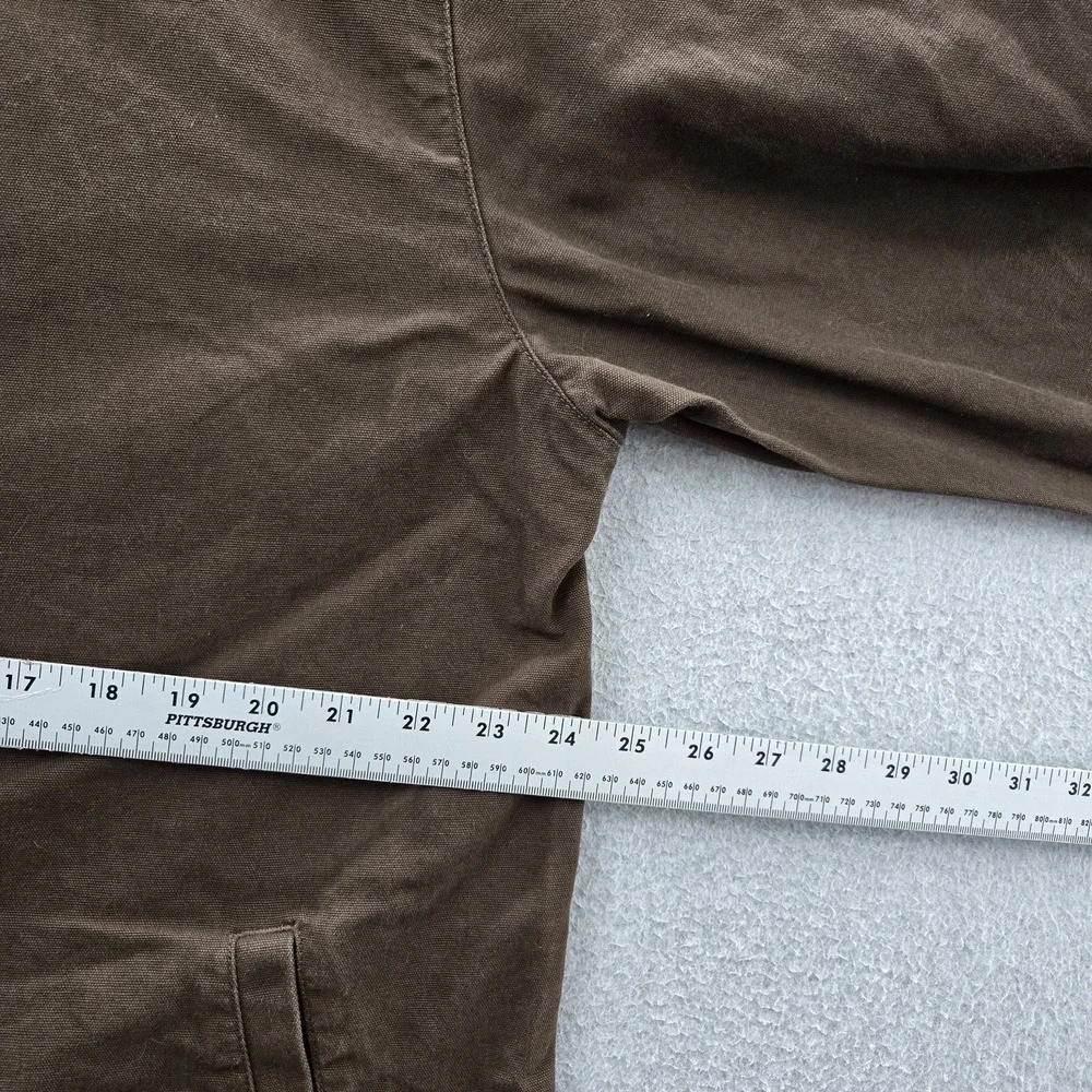 Vans Men Jacket X-LARGE Brown Canvas Coach Snap Button Long Sleeve READ